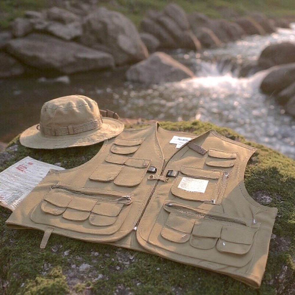 AUSABLE Vintage Khaki Fisherman Utility Vest